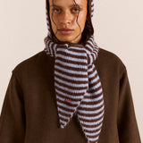 Tie Front Hood Blue & Choc Stripe