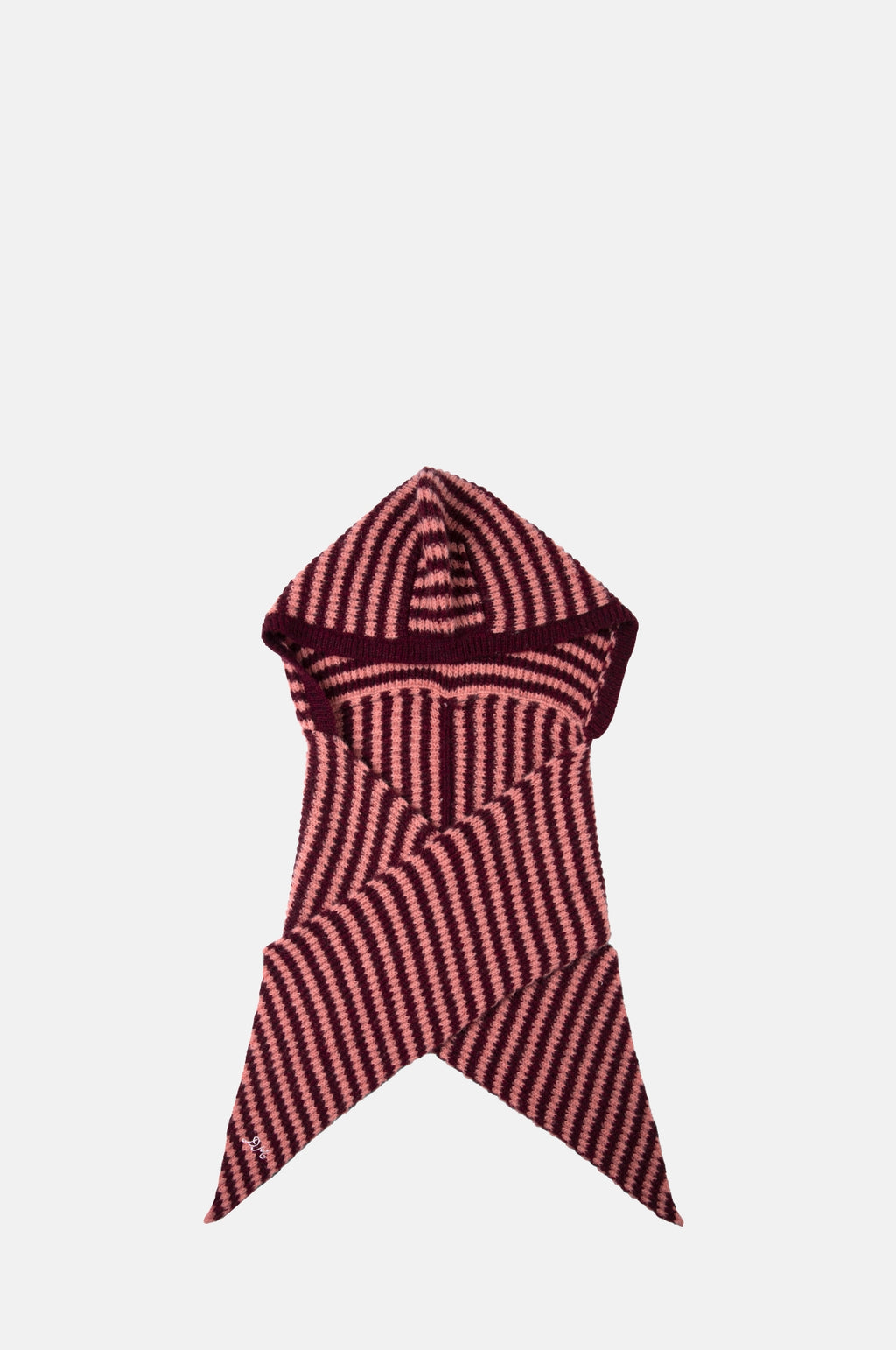 Damson Madder Tie Front Hood Pink/Burg Stripe.
