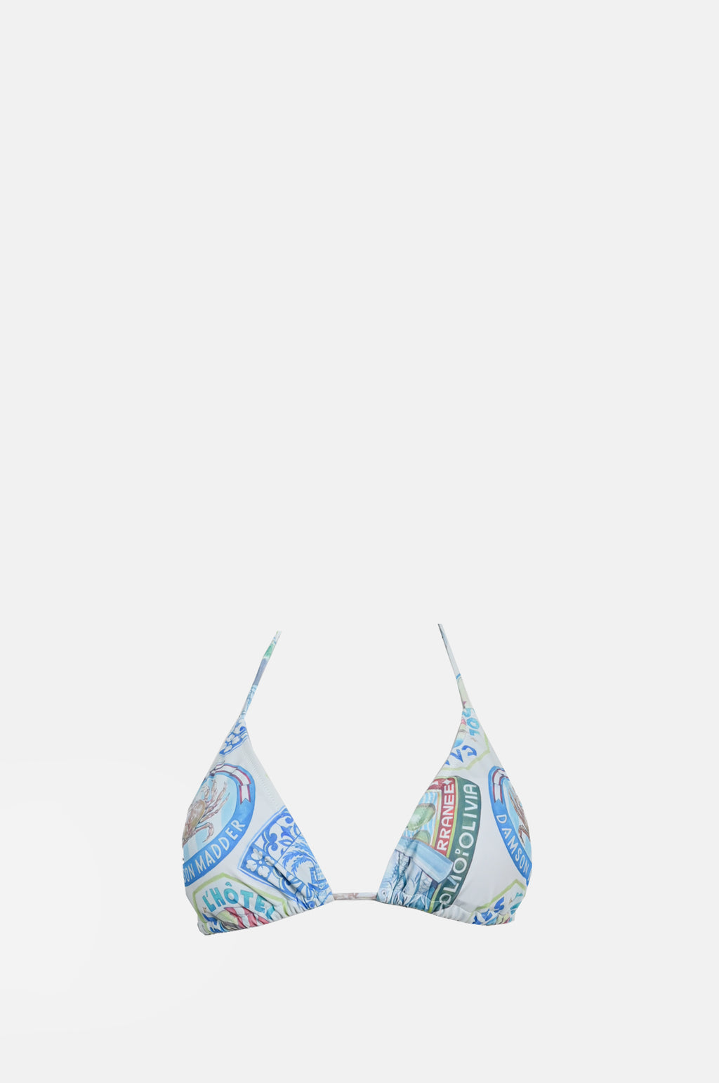 Damson Madder Tie Front Triangle Bikini Top Hotel Print – The Hambledon