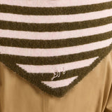 Triangle Scarf Olive & Pink Stripes