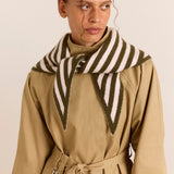Triangle Scarf Olive & Pink Stripes
