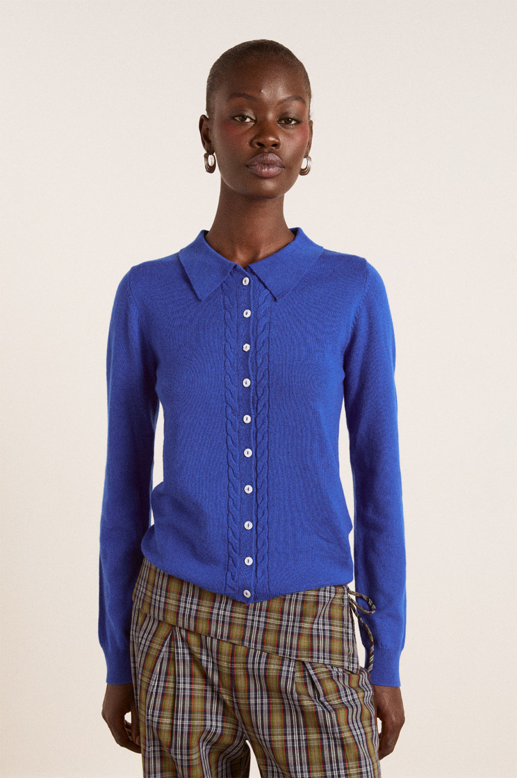 Voula Fine Gauge Cardigan Blue