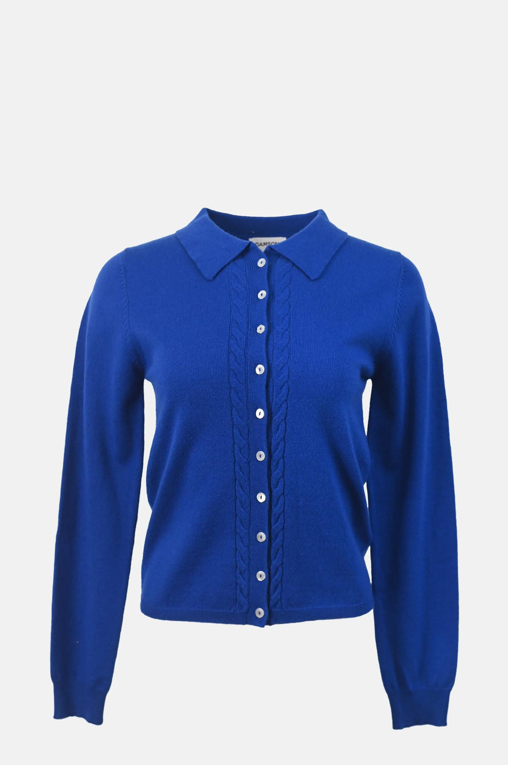 Damson Madder Voula Fine Gauge Cardigan Blue.