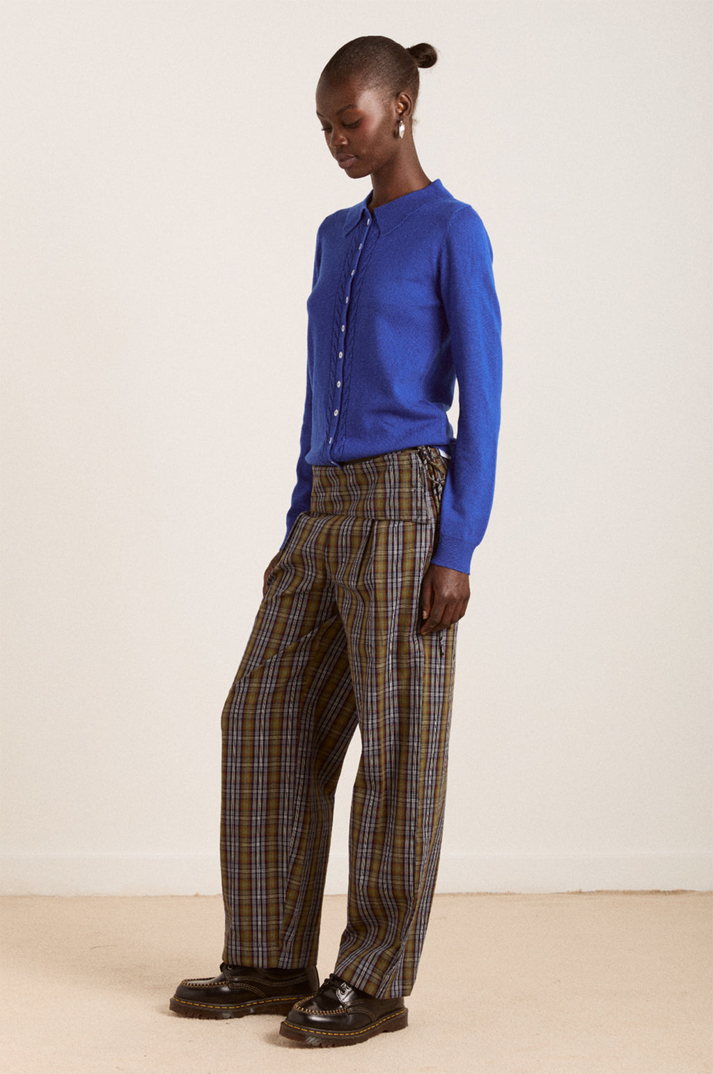 Voula Fine Gauge Cardigan Blue