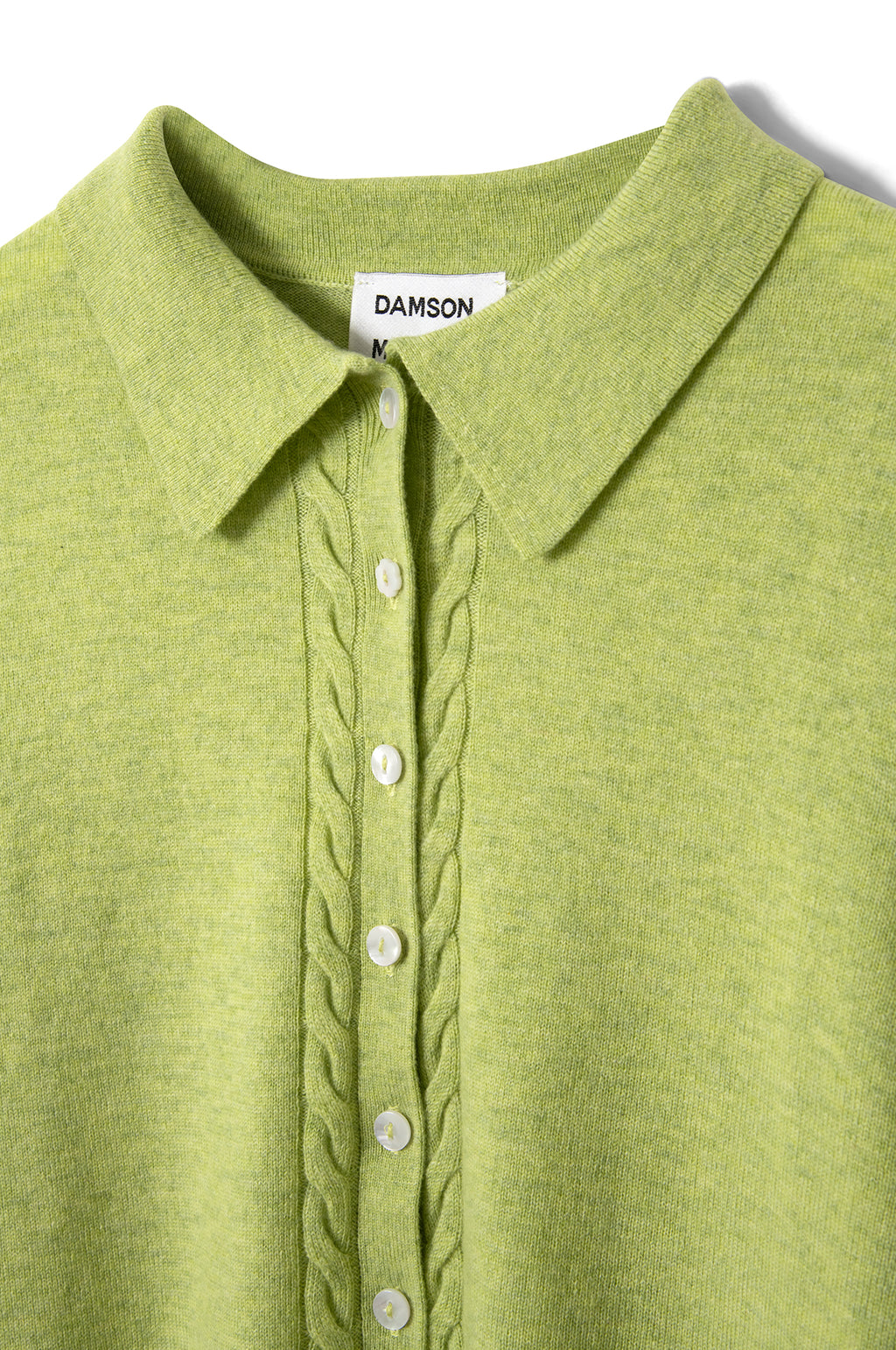 Voula Wool and Cashmere Blend Cardigan Lime