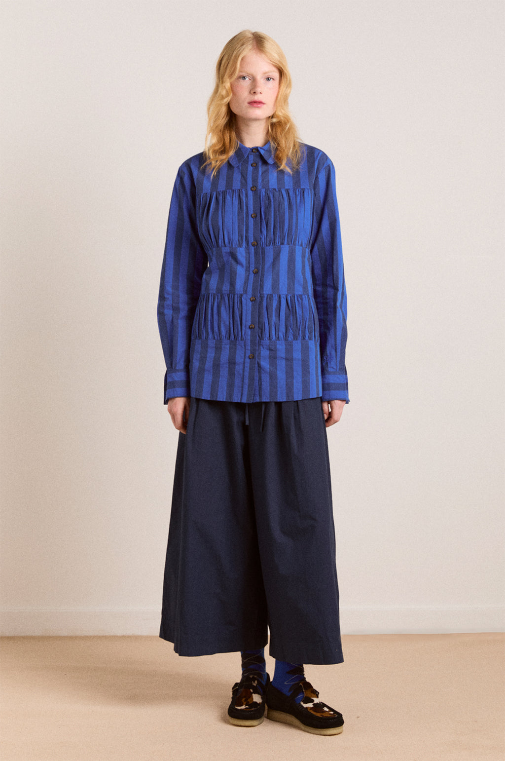 Xenia Shirt Cobalt Stripe