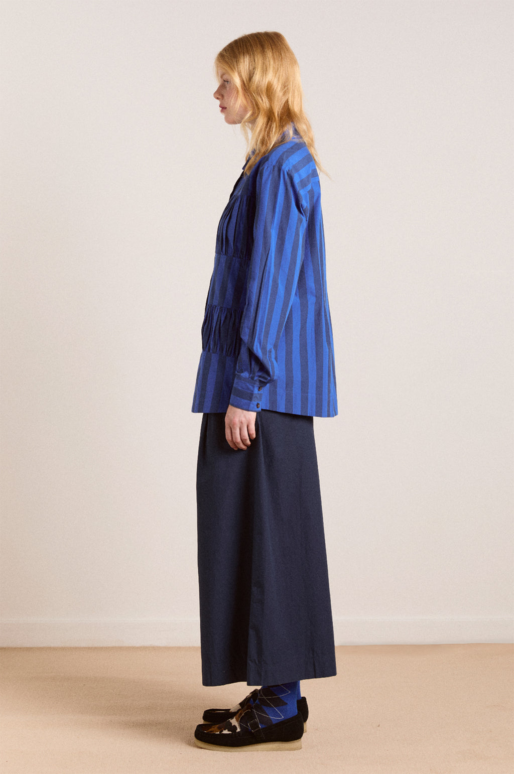 Xenia Shirt Cobalt Stripe