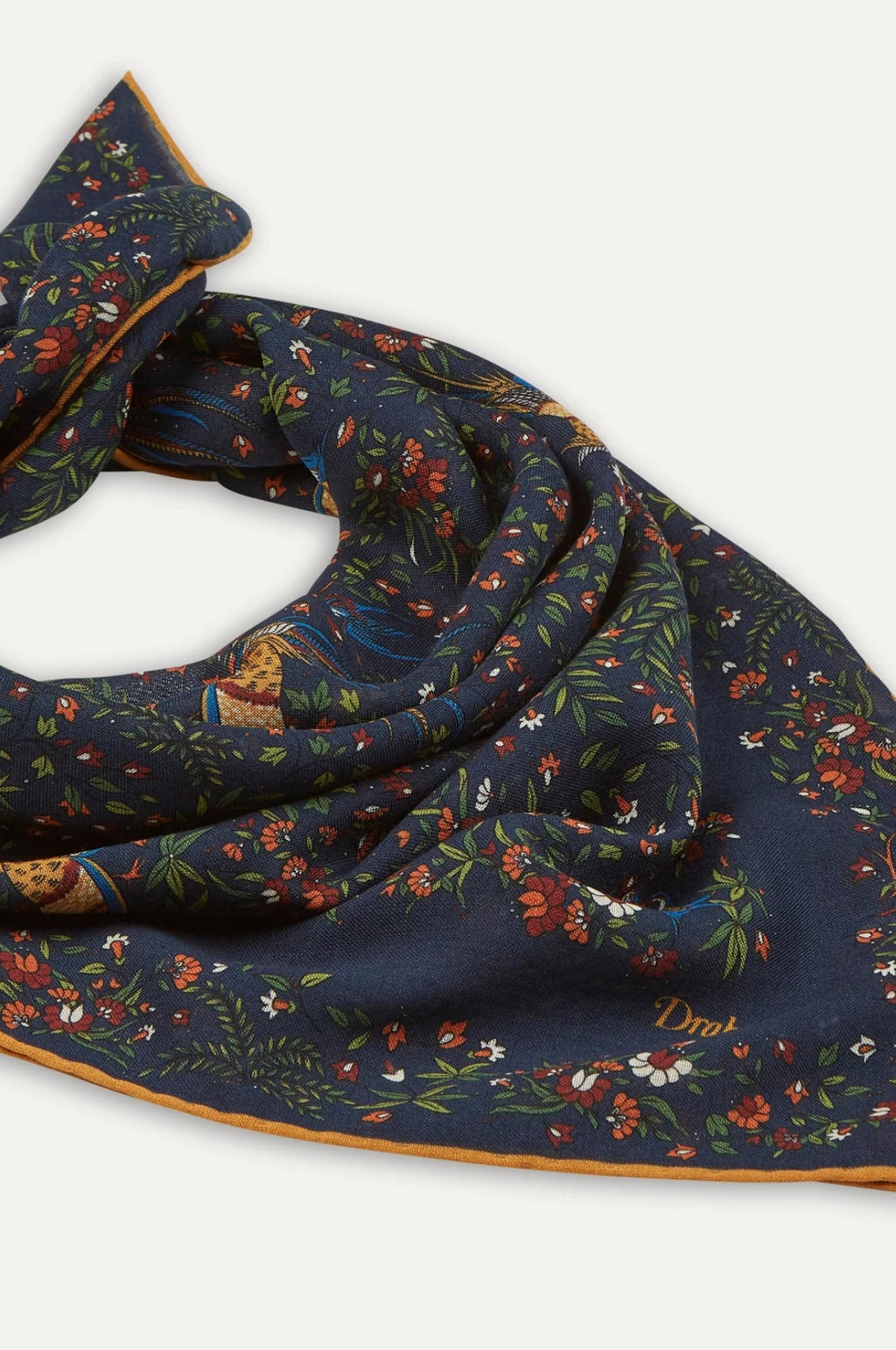 B. of Paradise Wool-Silk Square Scarf Navy