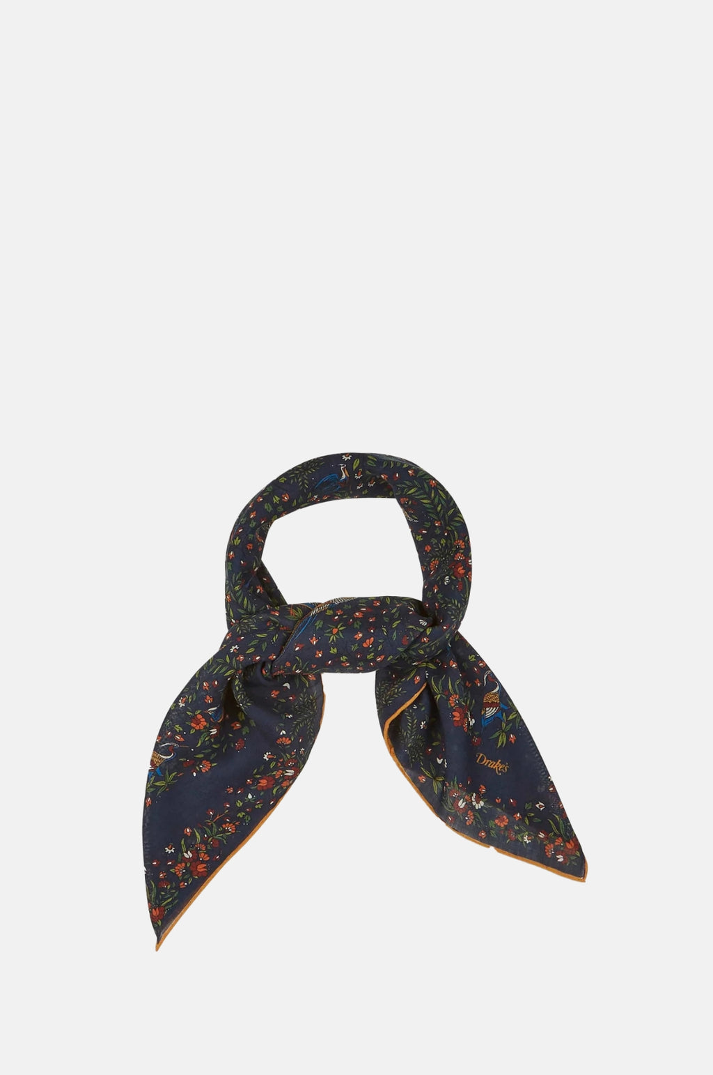 B. of Paradise Wool-Silk Square Scarf Navy