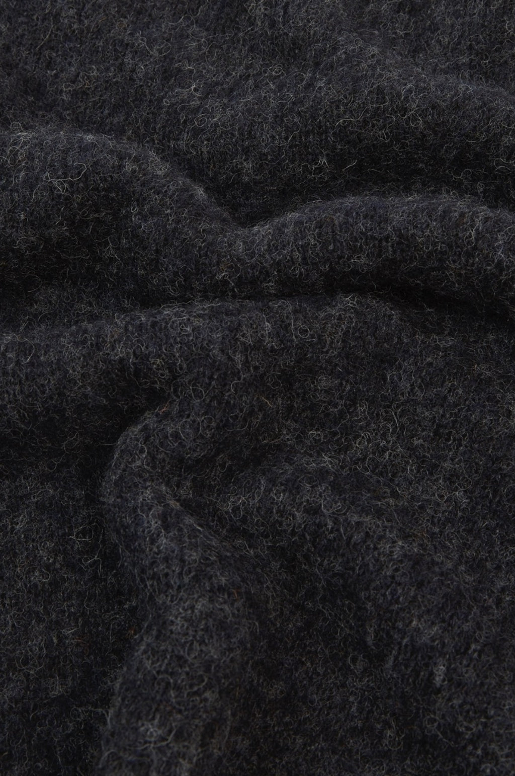 Brushed Shetland Crew Neck Jumper Charcoal