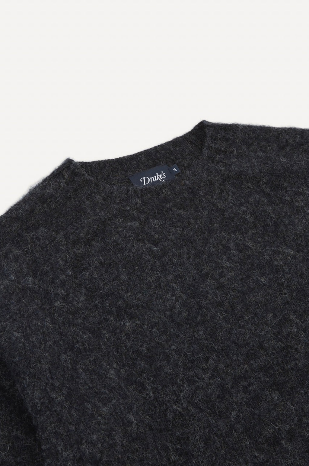 Brushed Shetland Crew Neck Jumper Charcoal
