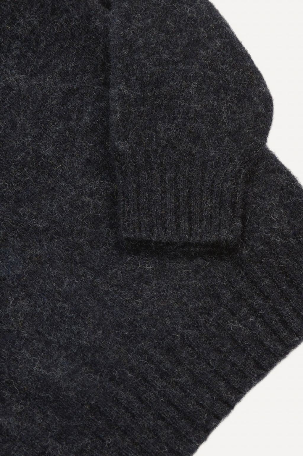 Brushed Shetland Crew Neck Jumper Charcoal