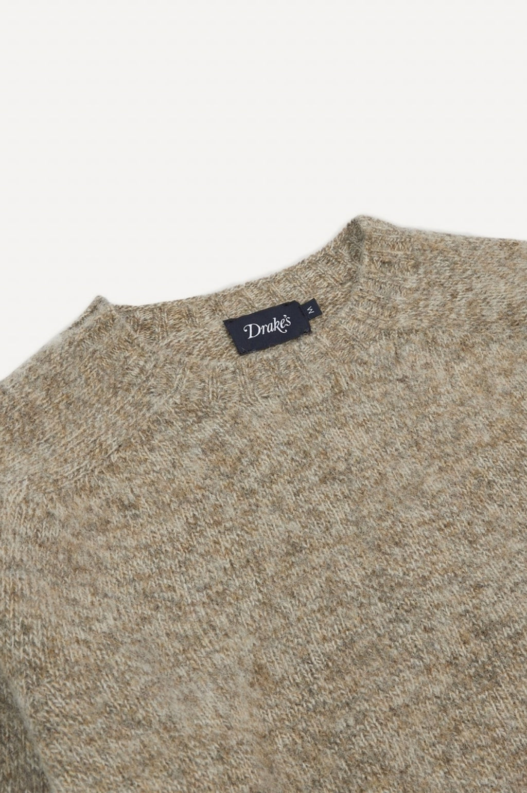Brushed Shetland Crew Neck Jumper Pebble Grey