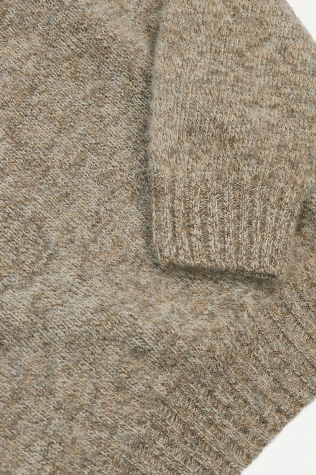 Brushed Shetland Crew Neck Jumper Pebble Grey
