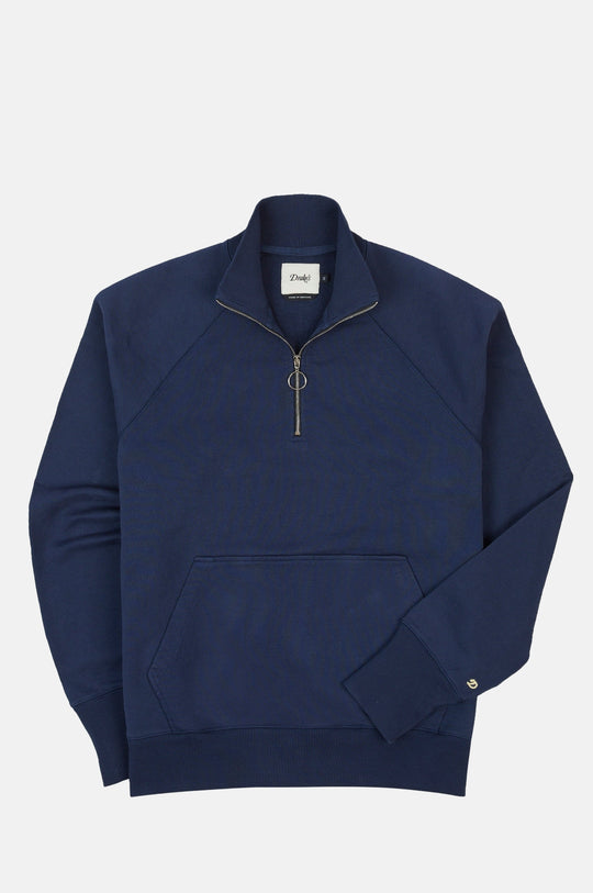 LS Cotton Quarter Zip Sweatshirt Lt Navy