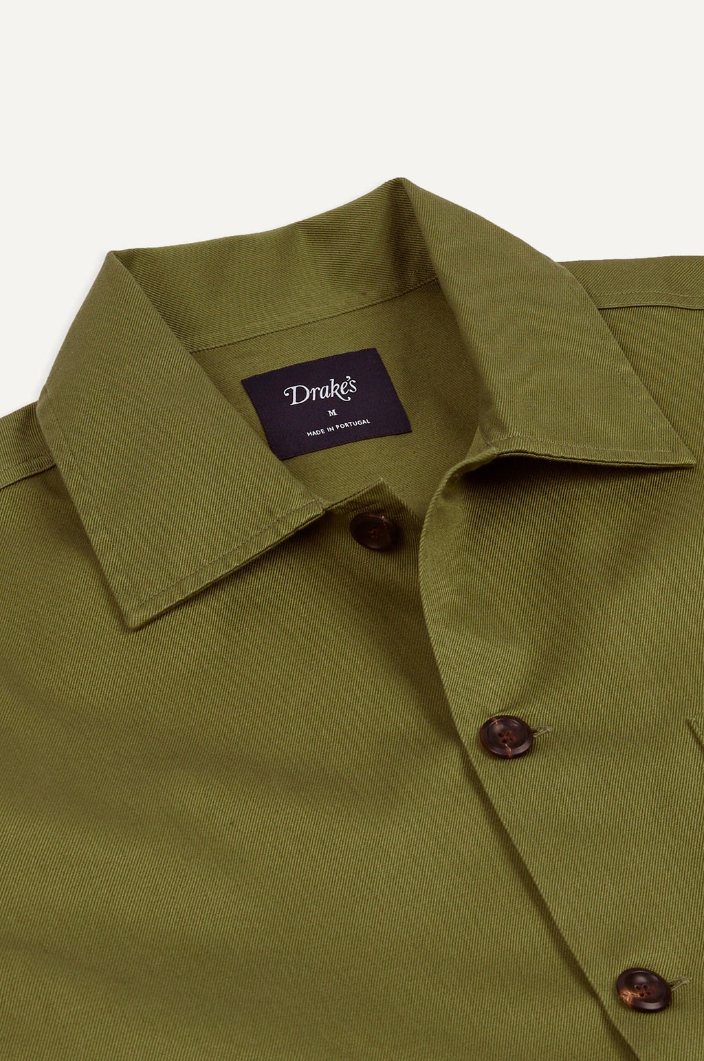 Textured Twill 3-Pocket Overshirt Military Green