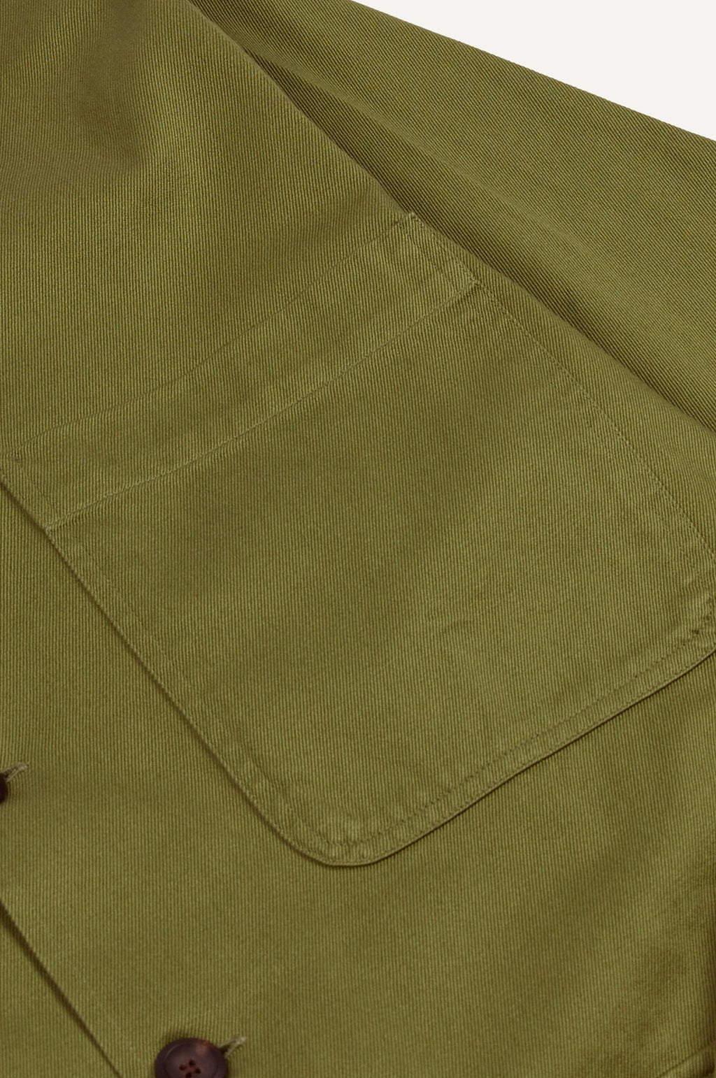 Textured Twill 3-Pocket Overshirt Military Green