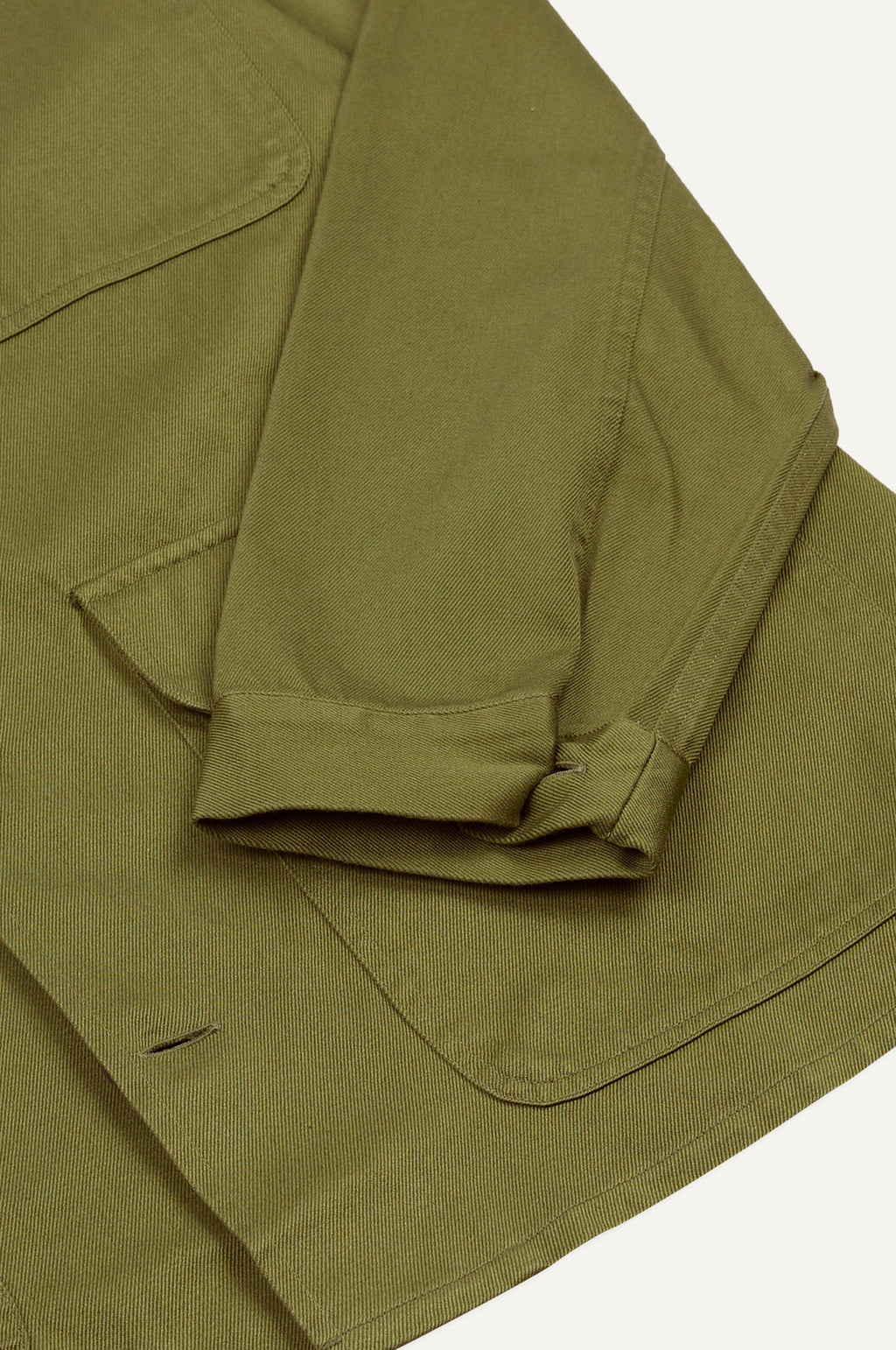 Textured Twill 3-Pocket Overshirt Military Green