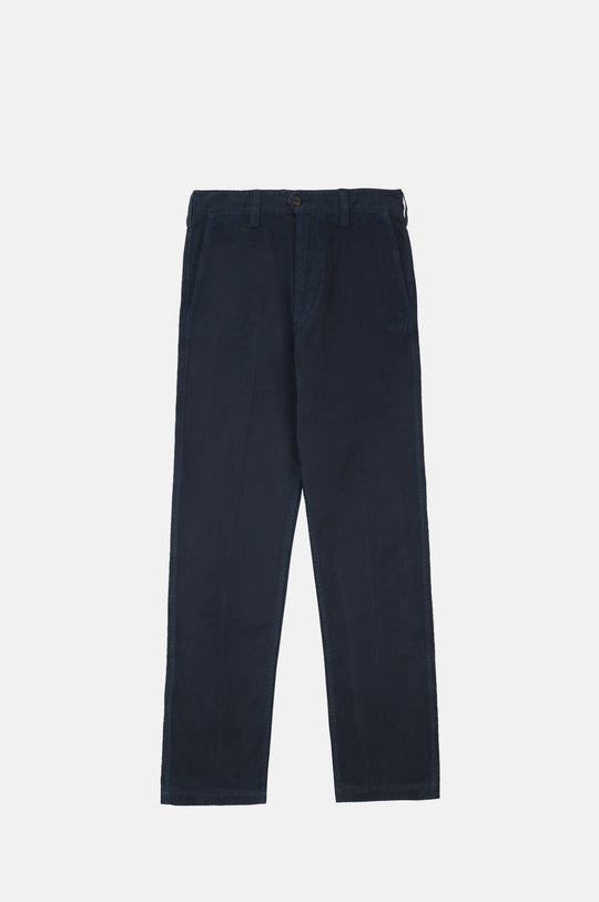 Peached Flat Front Chino Dark Navy