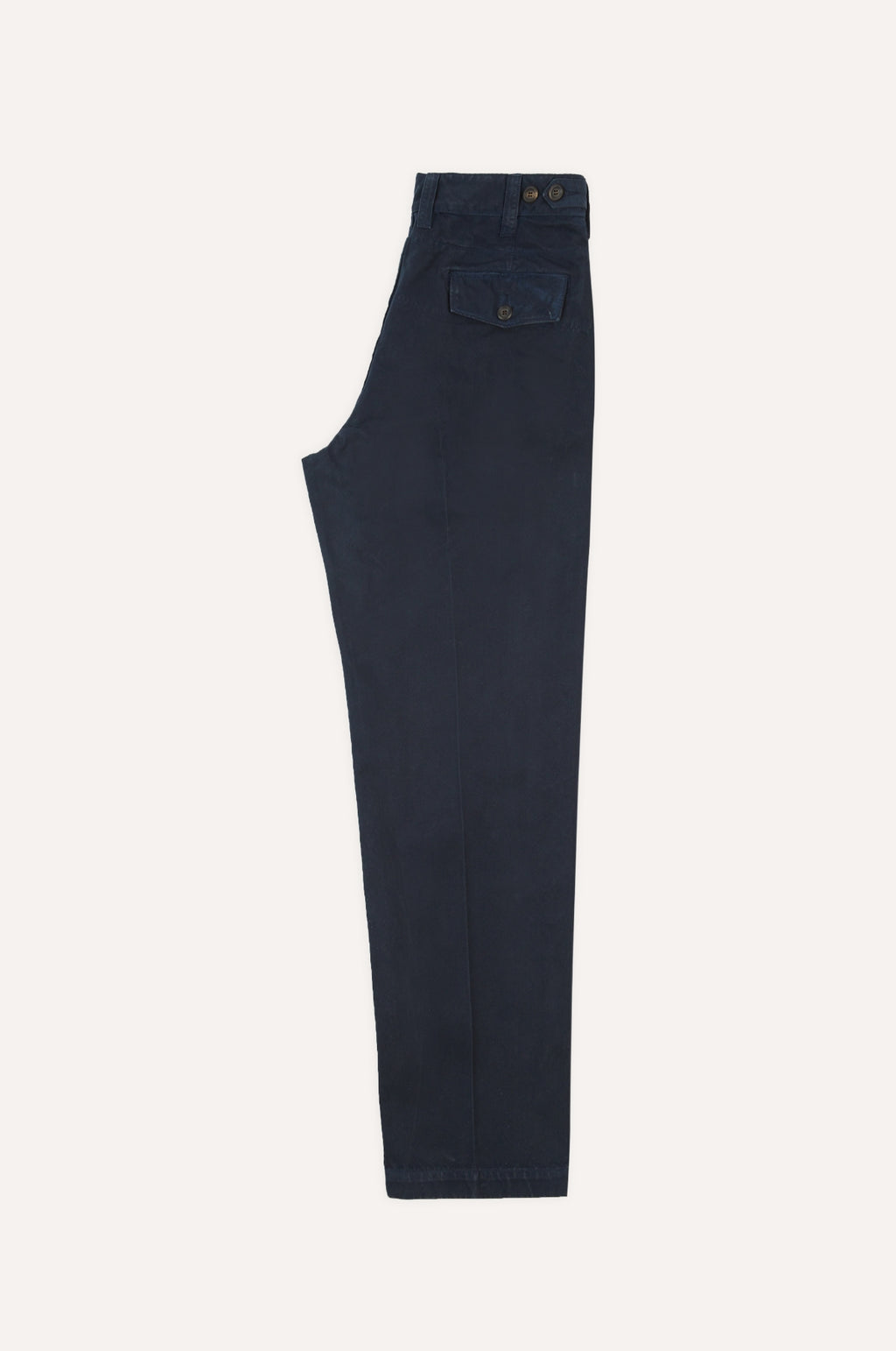 Peached Flat Front Chino Dark Navy