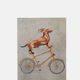 East End Prints Dachshund on Bicycle Card.