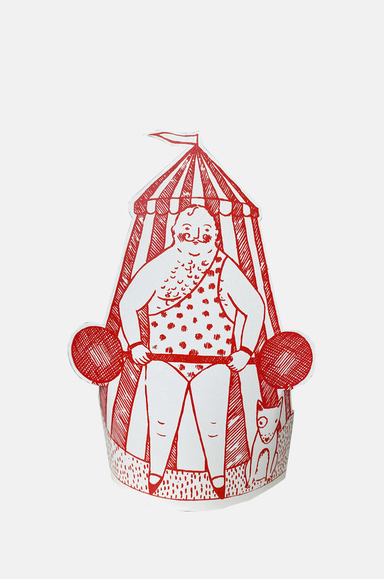 Circus Strongman Stand Up Card
