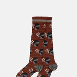 Exquisite J Berries Subtle Stripe Socks Brown.