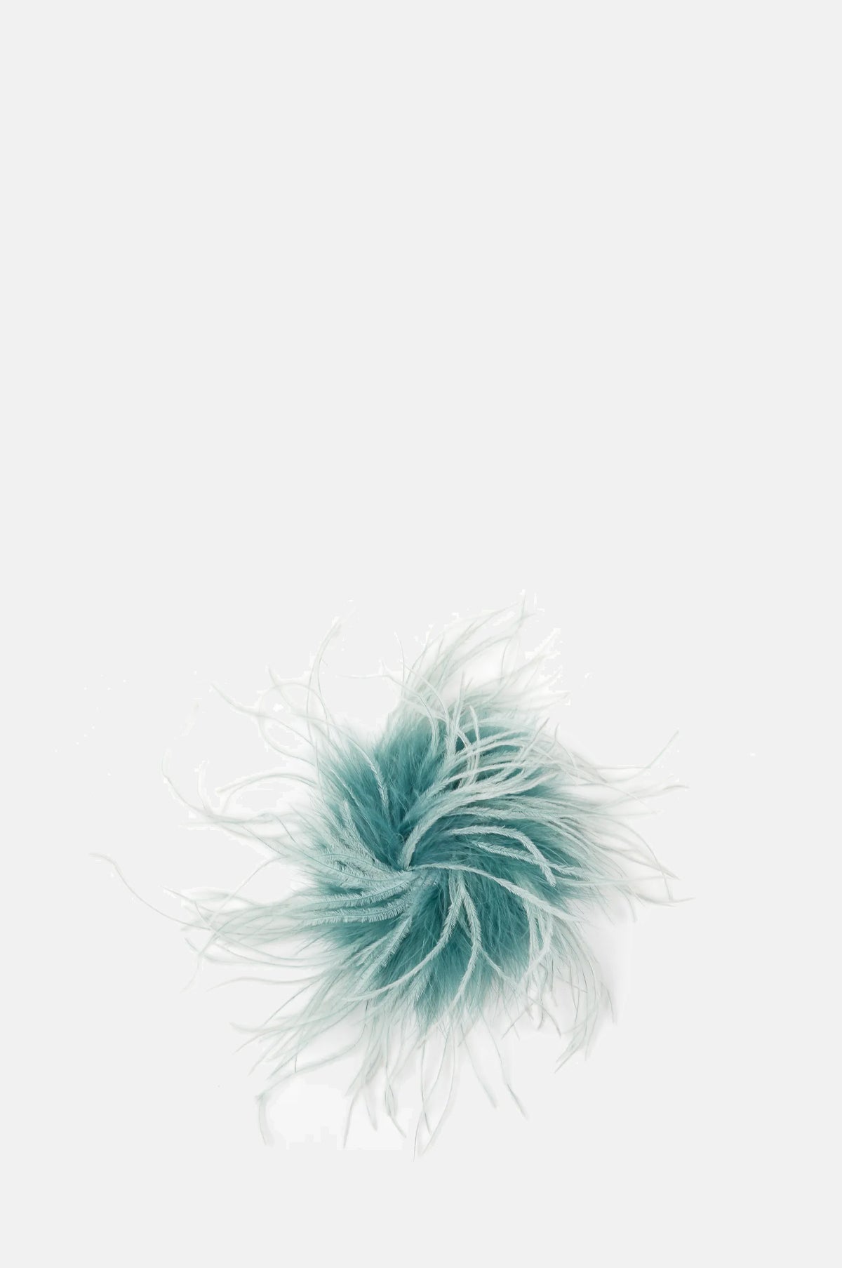 Exquisite J Gallopavero Feather Pin Sea Green.
