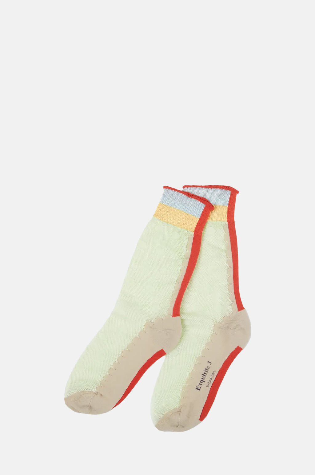 Exquisite J Net Polka Dot Socks Lime.