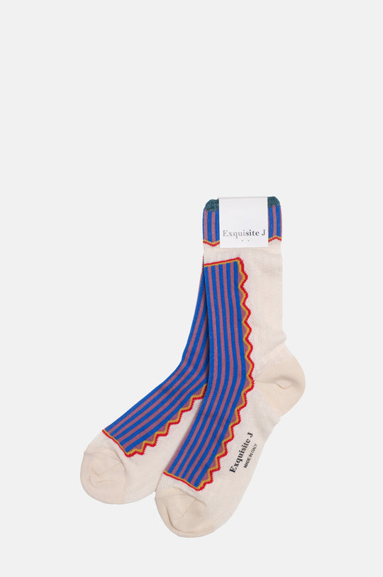 Stripe & Wiggle Socks Blue