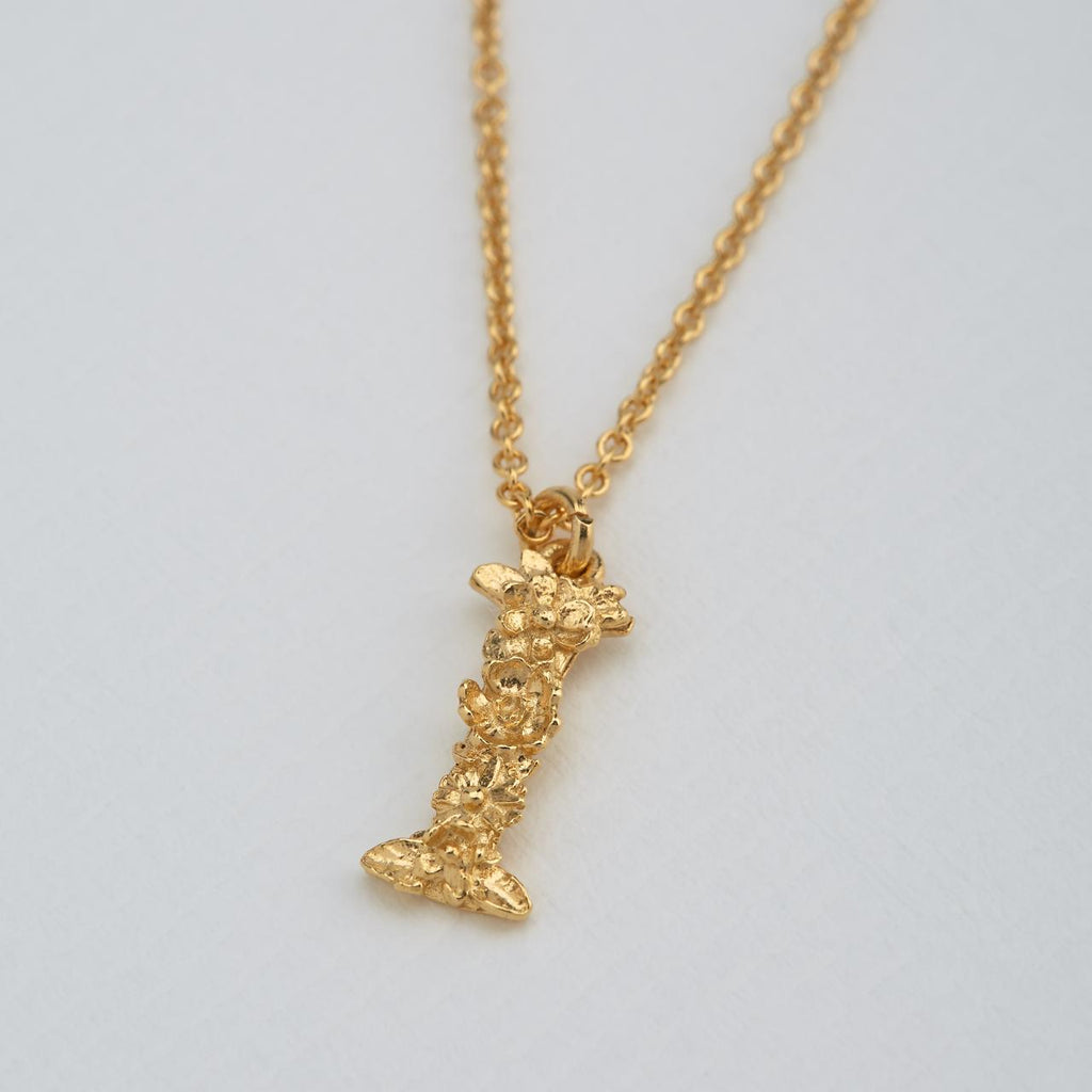 A.M. Floral Alphabet I Necklace Gold