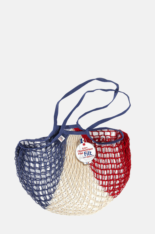 Net Shopping Bag w/Large Handle Bleu Blanc Rouge