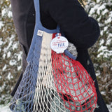 Net Shopping Bag w/Large Handle Bleu Blanc Rouge