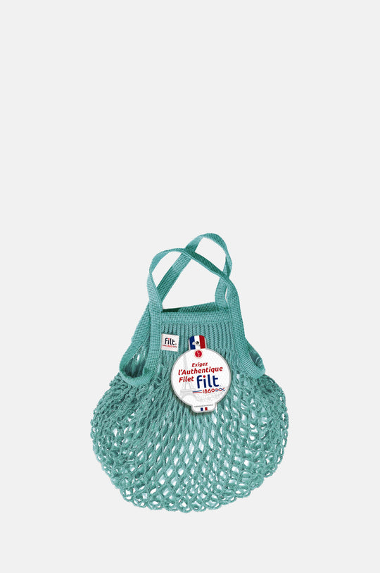 Net Shopping Bag Small Aqua Blue