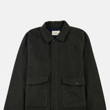 Folk Cropped Winter Coat Olive Brushed Wool.