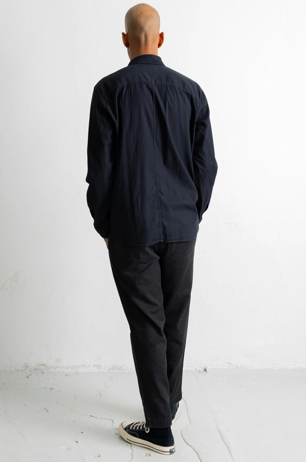 Herringbone Curve Shirt Soft Black