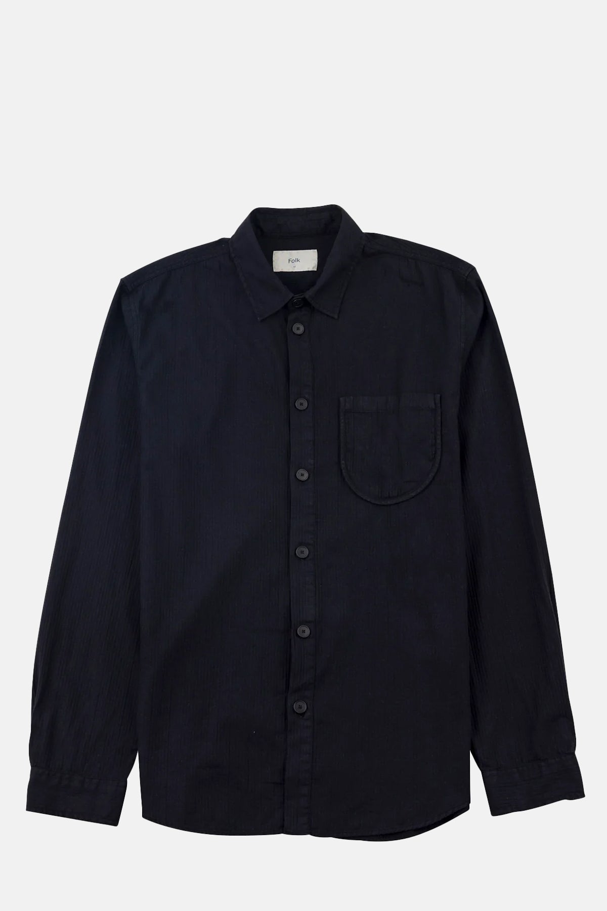 Folk Herringbone Curve Shirt Soft Black.