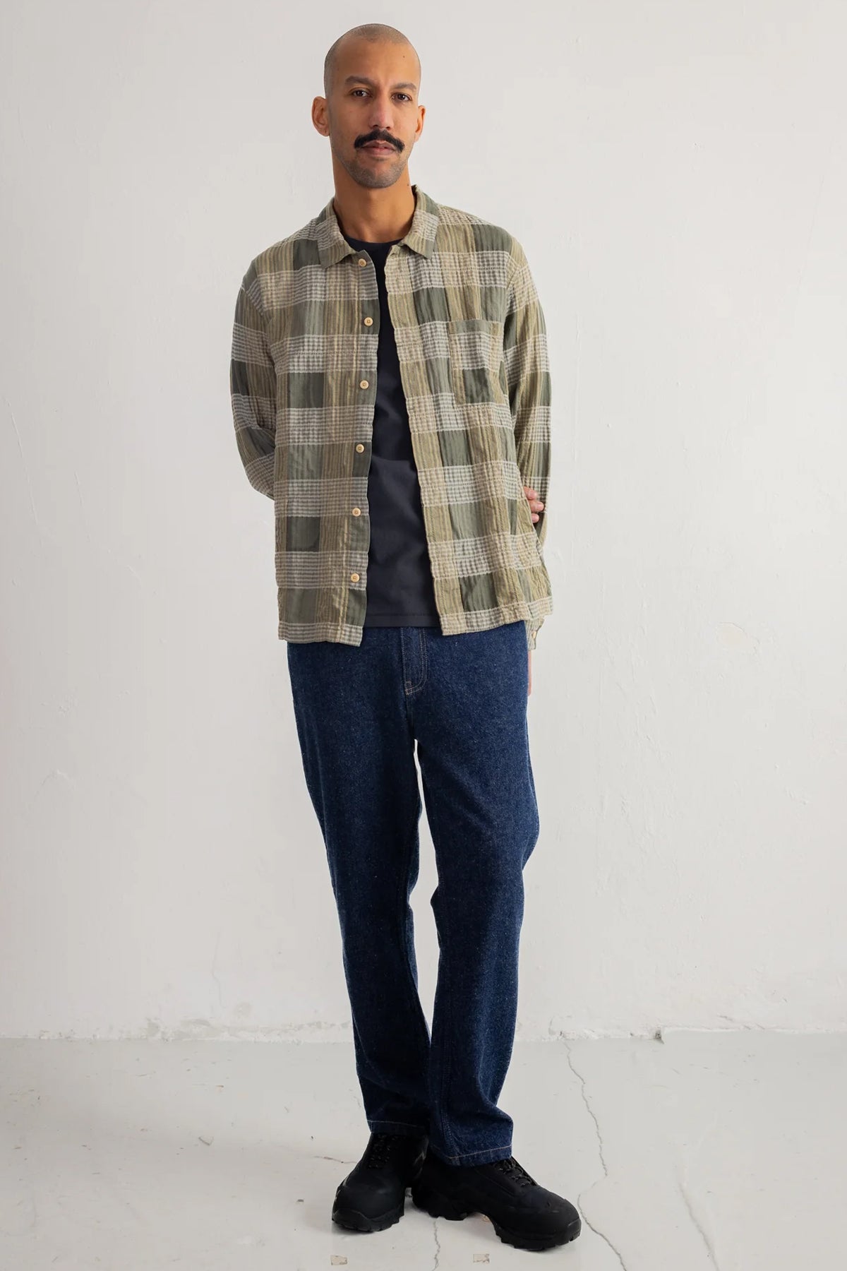 Patch Shirt Sage Multicheck