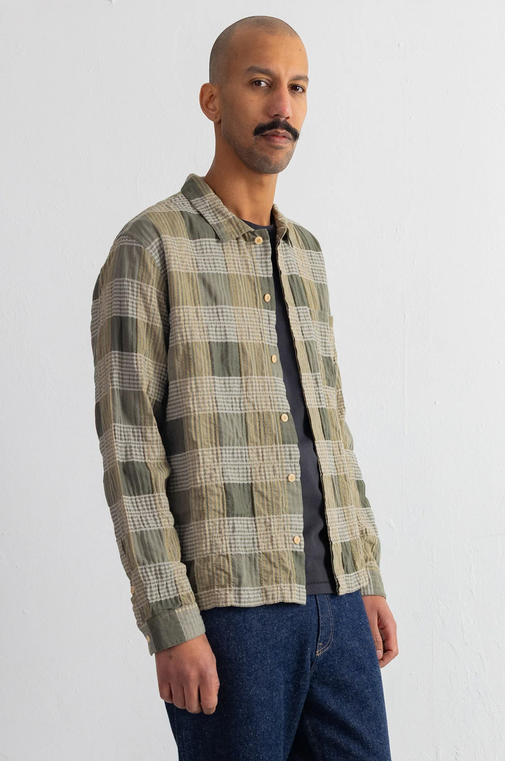Patch Shirt Sage Multicheck