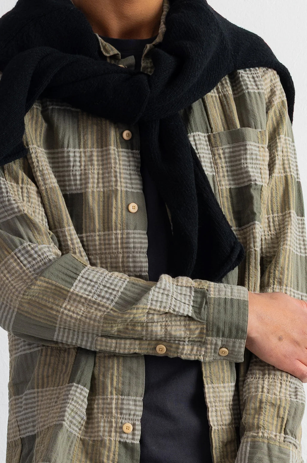 Patch Shirt Sage Multicheck