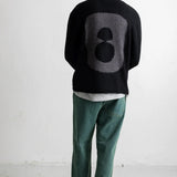 Slouch Crew Black Charcoal Cast Intarsia