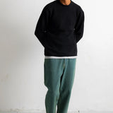 Slouch Crew Black Charcoal Cast Intarsia