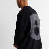 Slouch Crew Black Charcoal Cast Intarsia
