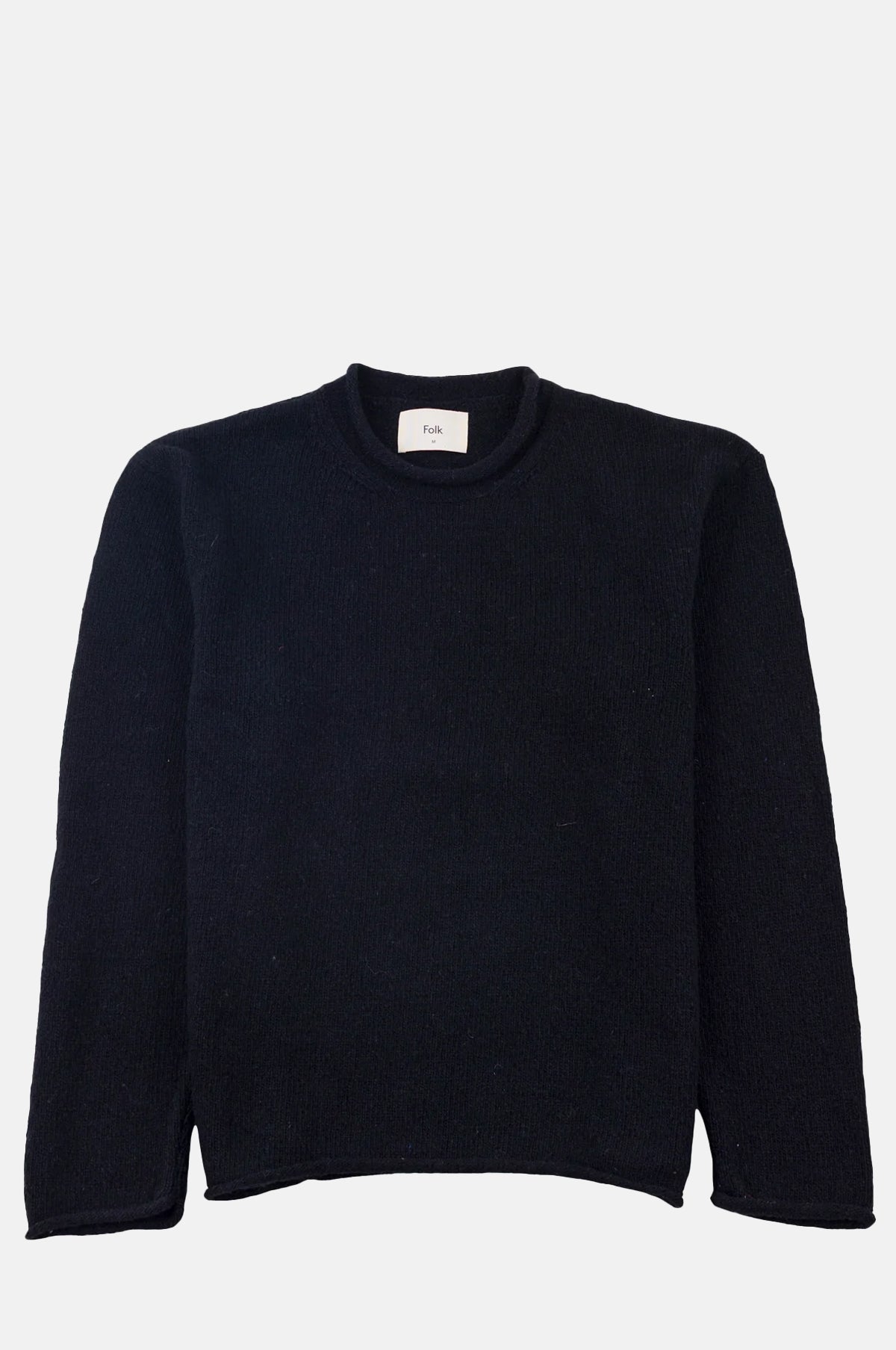 Folk Slouch Crew Black Charcoal Cast Intarsia.