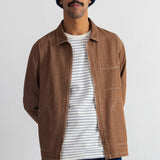 Zip Overshirt Mink Twill Denim