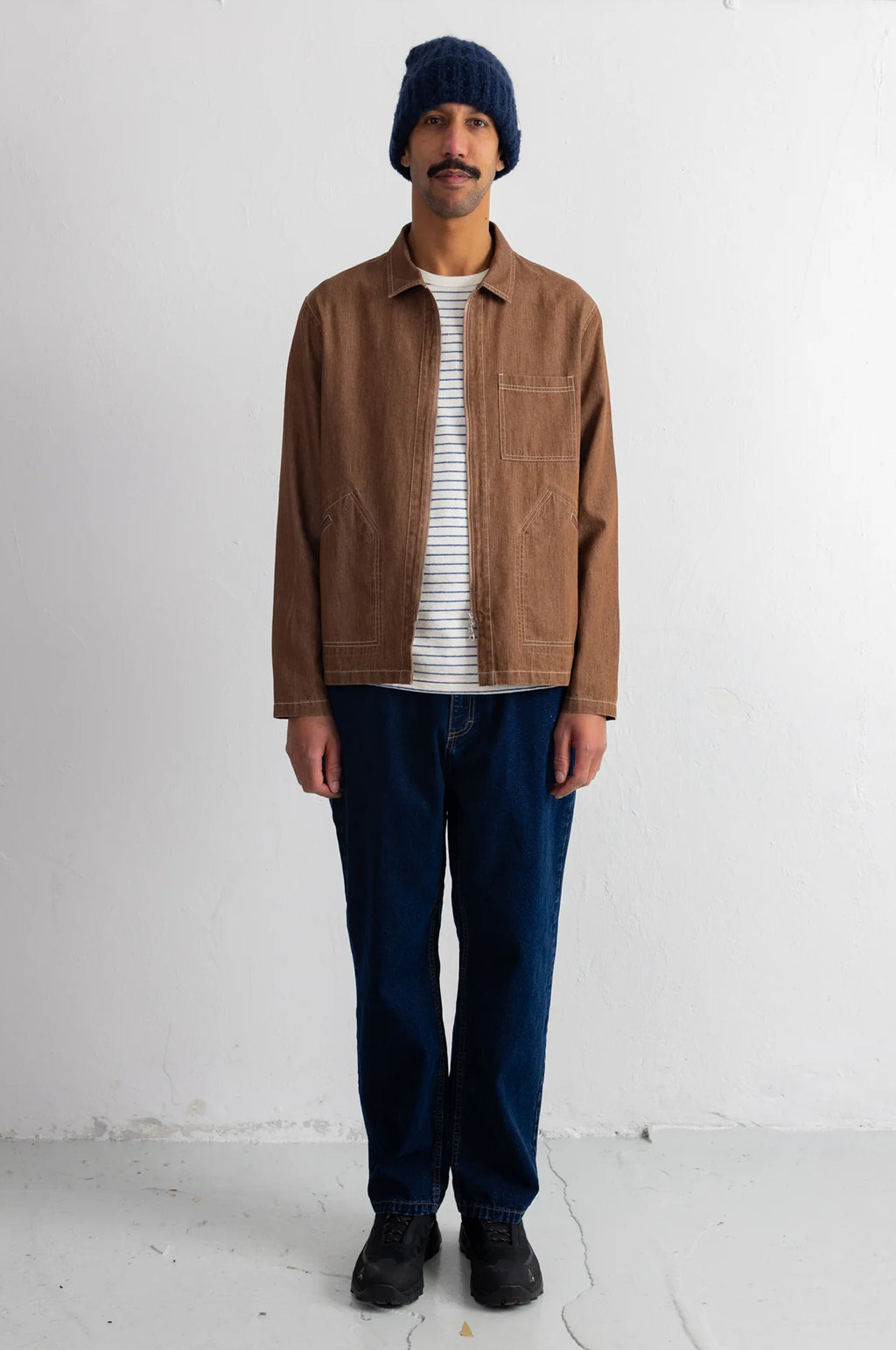 Zip Overshirt Mink Twill Denim