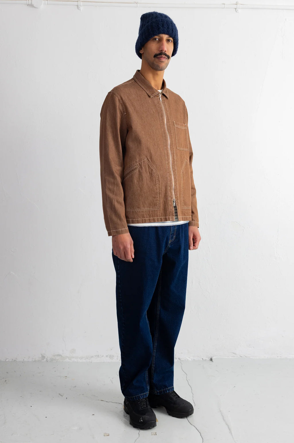 Zip Overshirt Mink Twill Denim