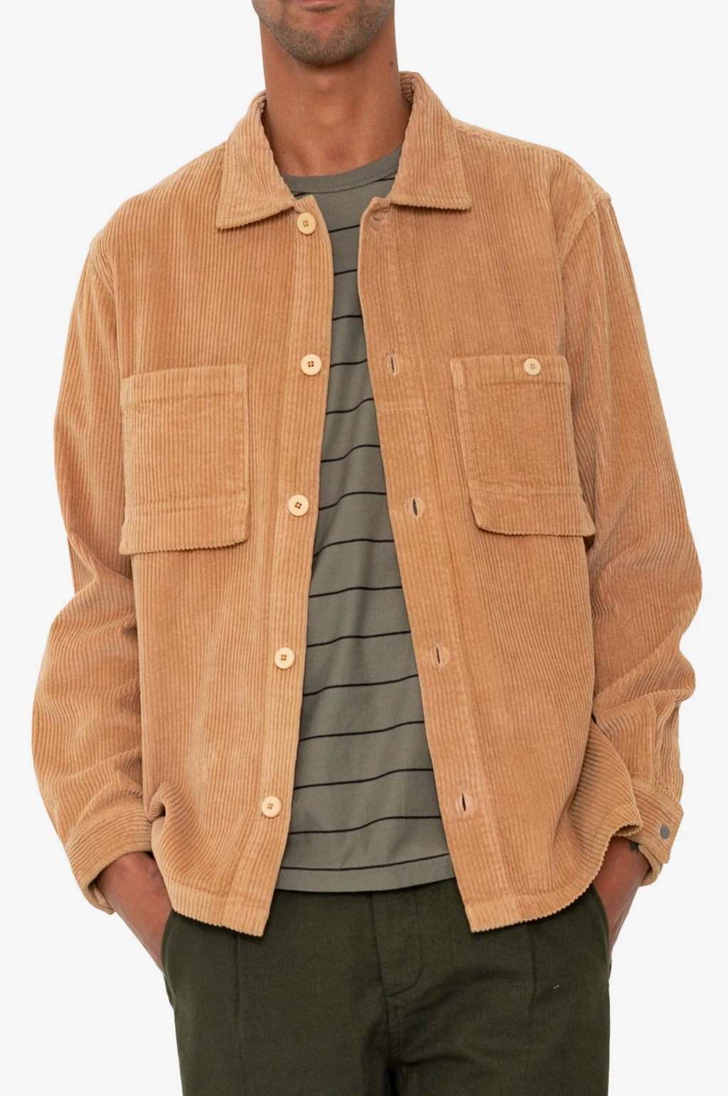 Patch Overshirt Mink Chunky Cord
