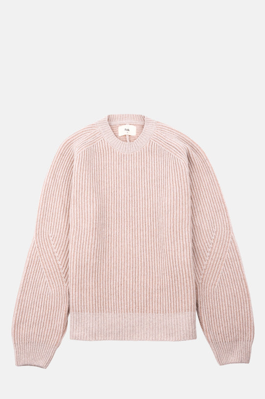 Plated Rib Crew Stone Ecru