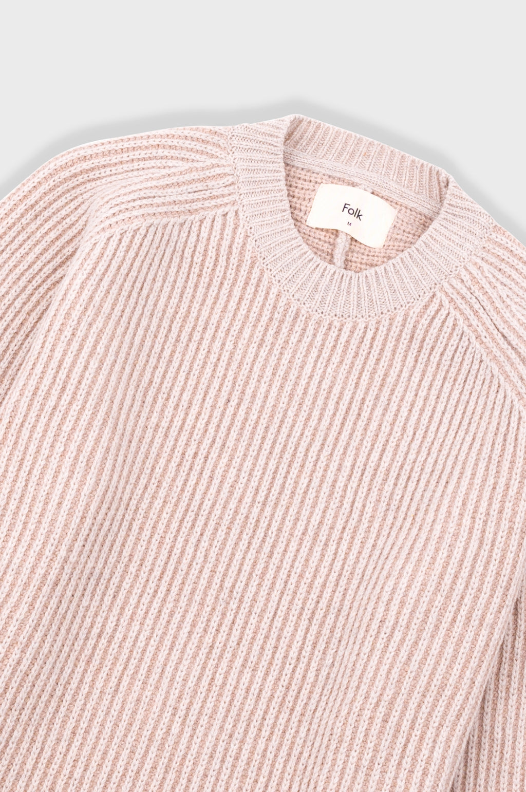 Plated Rib Crew Stone Ecru